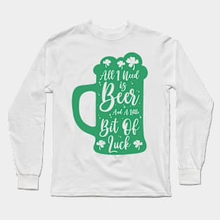 St. Patrick's Day Beer Shamrock Clover Luck Long Sleeve T-Shirt